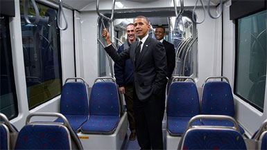 Transportation Obama on Subway