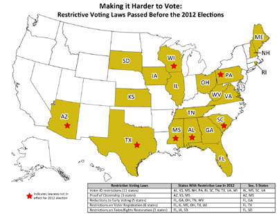 Voter suppression map